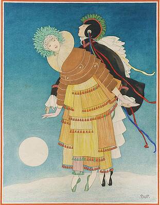 Wall Art featuring the digital art A Couple Dancing On A Cloud by George Wolfe Plank