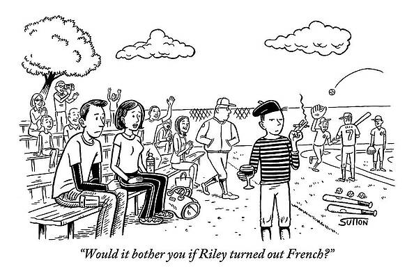 Baseball Game with French Twist Drawing