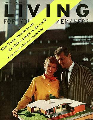 Red Digital Art - A Couple Looking At A Scale Model Of A House by Burt Owen