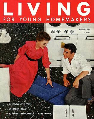 Red Digital Art - A Couple Sitting On The Kitchen Floor by Alan Fontaine