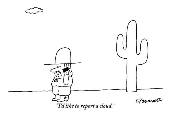 Man Reporting a Cloud Drawing