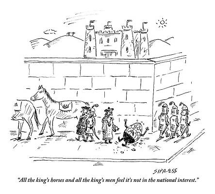 Fairy Tale Drawing - A Cracked And Bewildered Humpty Dumpty Lies by David Sipress