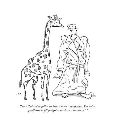 Giraffe Love with a Funny Twist Wall Art