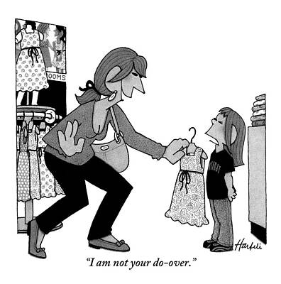 Mother Wall Art featuring the drawing A Daughter Is Seen Speaking With Her Mother Who by William Haefeli