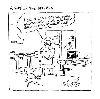 A Day in the Kitchen Cartoon Drawing