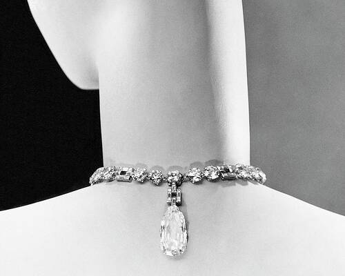 Necklace Photograph - A Diamond Necklace By Cartier by George Hoyningen-Huene