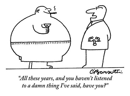 Cartoon Conversation with Punchline Drawing