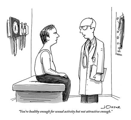 Attractive Drawing - A Doctor Explains To His Male Patient by Joe Dator