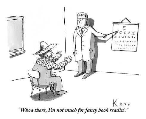 Chart Wall Art featuring the drawing A Farmer Objects To A Doctor's Eye Exam Letter by Zachary Kanin