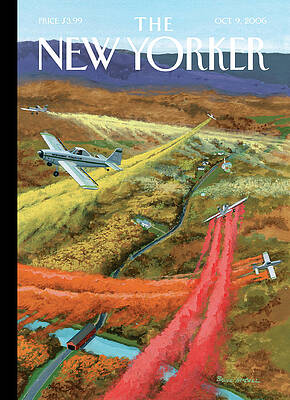 Airplanes Over Autumn Landscape Wall Art