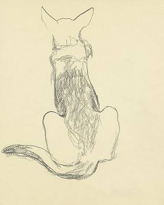 Seated Dog Sketch Wall Art