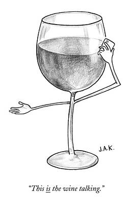 Talking Wine Glass Cartoon Wall Art