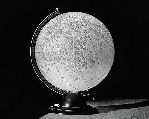 Vintage World Globe on Stand Photograph