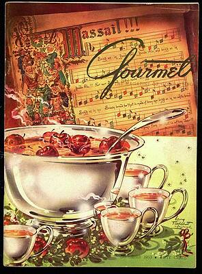 Festive Wassail Bowl and Holiday Carol Photograph