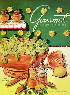 Gourmet Magazine Cover with Salad Photograph