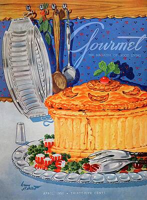 Gourmet Magazine Cover 1950 Wall Art