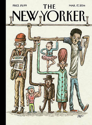 Quirky Characters Forming New Yorker Wall Art