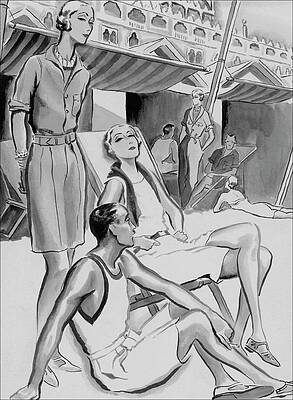 Stylish Outdoor Gathering Digital Art