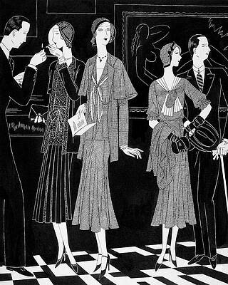 Elegant 1920s Social Gathering Wall Art