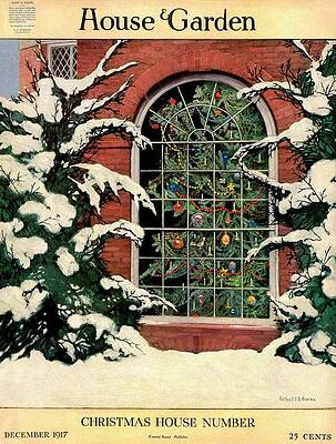 Christmas Window with Snowy Trees Wall Art