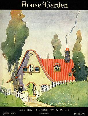Charming Cottage with Red Roof Wall Art