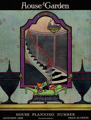 Staircase Photograph - A House And Garden Cover Of A Staircase by Harry Richardson