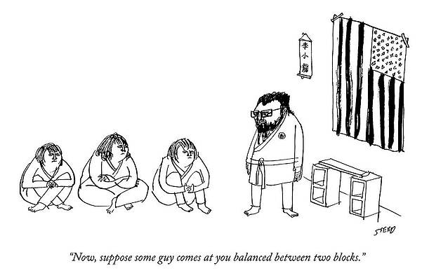 Teacher Drawing - A Karate Teacher Stands In Front Of A Class. Next by Edward Steed