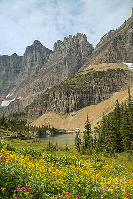 Glacier National Park Photograph - A Lake Near Iceberg Lake Along The Trail by Natural Focal Point Photography