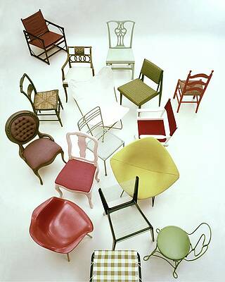 Eclectic Variety of Vintage Chairs Wall Art
