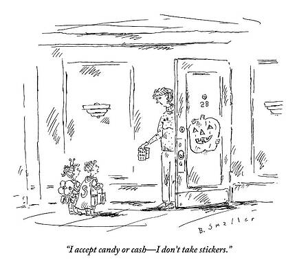 Halloween Wall Art featuring the drawing A Little Boy And Little Girl by Barbara Smaller