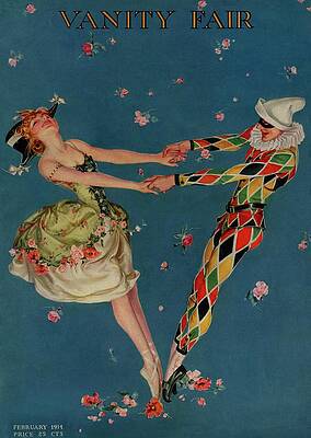 Colorful Harlequin and Dancing Woman Wall Art