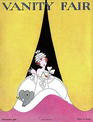 Elegant Lady with Elephant on Vanity Fair Wall Art