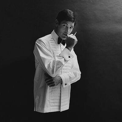 Man in Formal Attire with Cigarette Wall Art