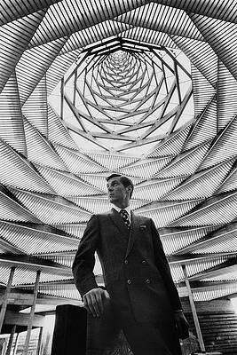 Man in Geometric Architecture Wall Art