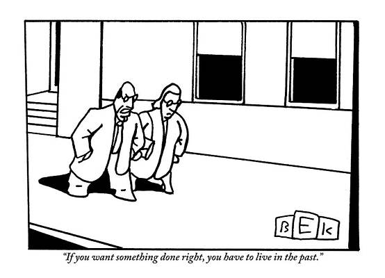 Walking Drawing - A Man And A Woman Are Seen Speaking And Walking by Bruce Eric Kaplan