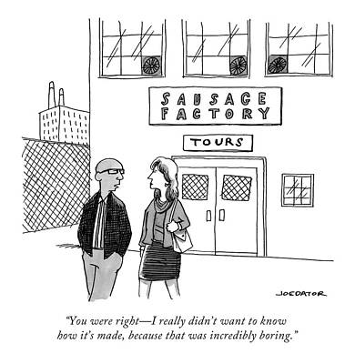 Meat Drawing - Sausage Factory by Joe Dator