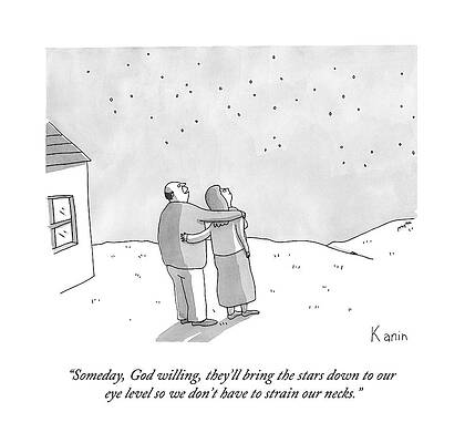 Science Drawing - A Man And A Woman Look At The Stars On Their Lawn by Zachary Kanin