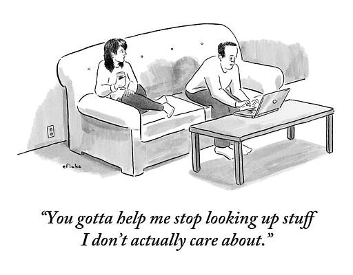 Couple Discussing Internet Habits Drawing