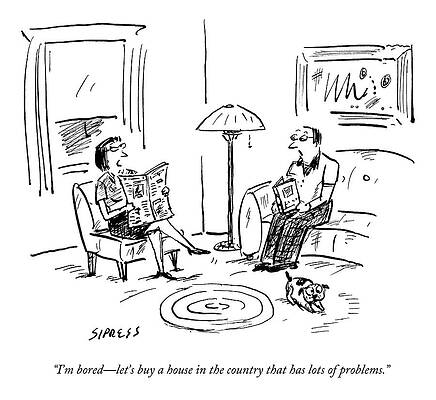 Humorous Home-Buying Conversation Drawing