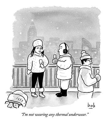 Sexy Drawing - A Man And Woman Holding Champagne And Dressed by Bob Eckstein