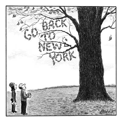 Leaves Spelling Go Back to New York Wall Art