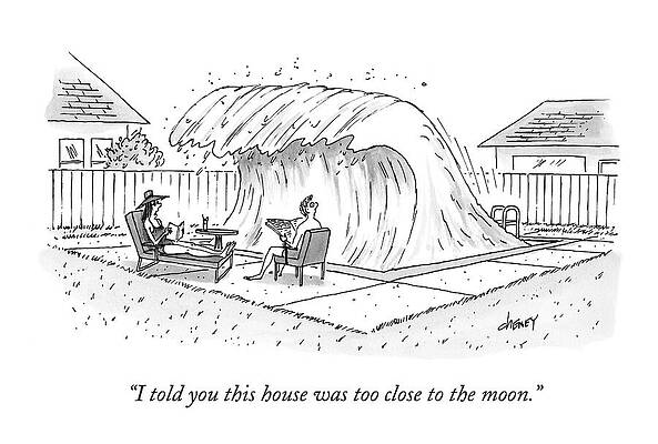 Summer Drawing - A Man And Woman Lounge In Their Yard by Tom Cheney