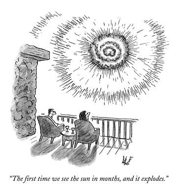 Humorous Sun Explosion Cartoon Wall Art