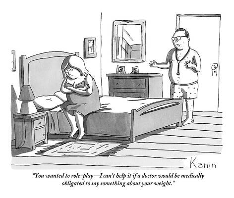 People Drawing - A Man In His Underwear With A Stethoscope On Says by Zachary Kanin