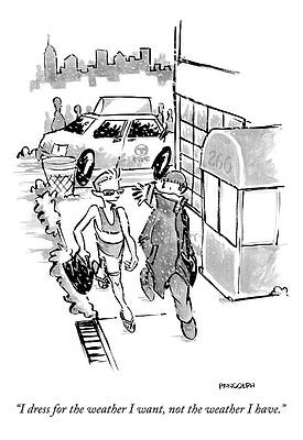 Cartoon Fashion Contrast Drawing