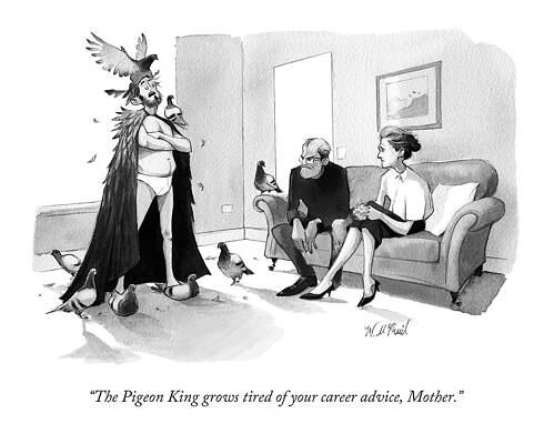 The Pigeon King in Living Room Drawing