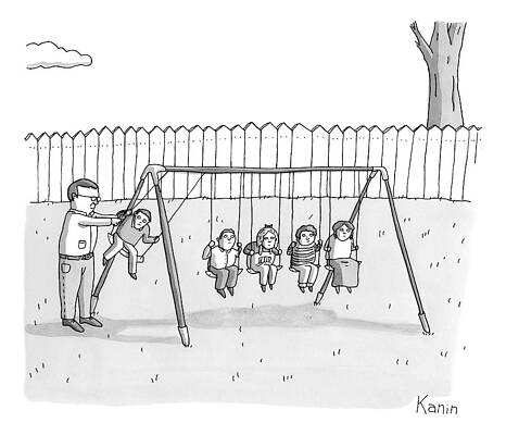 Kids Enjoying Swing Set Outdoors Wall Art