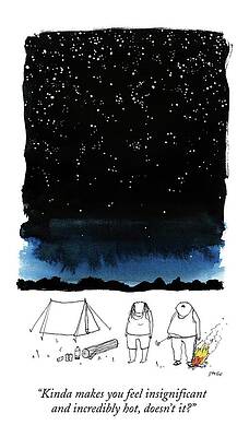 Starry Sky and Campers Drawing
