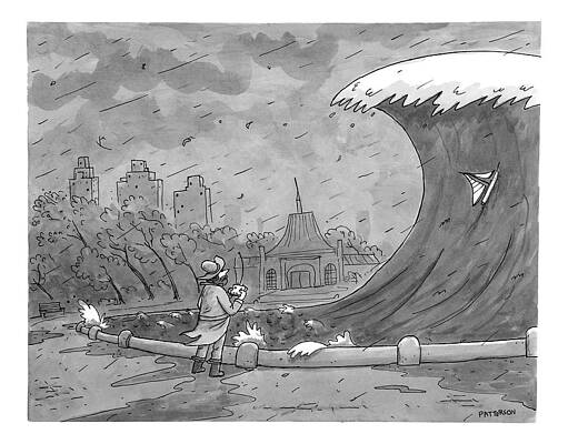 Remote Wall Art featuring the drawing A Man Playing With A Remote-controlled Boat by Jason Patterson