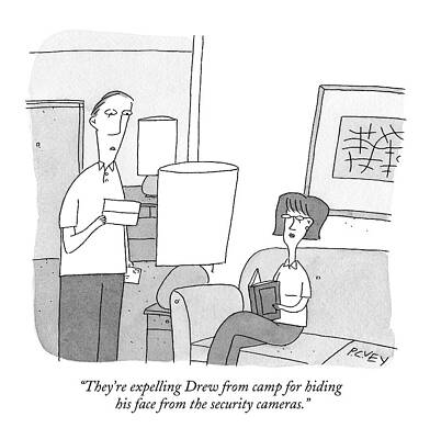 Summer Drawing - A Man Reads A Letter Aloud To His Wife by Peter C. Vey